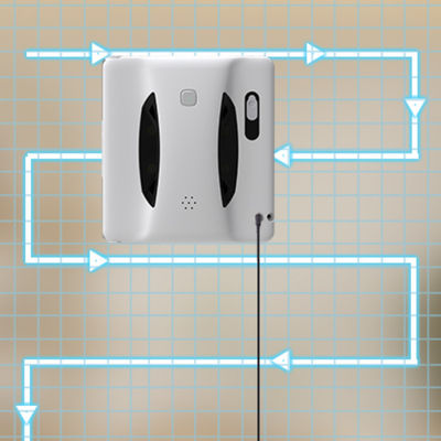 Mode de nettoyage des bords Robot Nettoyeur de fenêtres Ruloir pinceau Spray d'eau Capacité du réservoir d'eau 50 ml